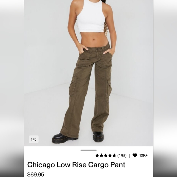 Garage "Chicago" Low Rise Cargo Pant Size 0, greenish brown - Picture 3 of 5